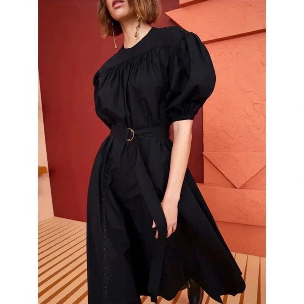 ULLA JOHNSON Arlenis Midi Dress Sz 4 - Picture 3 of 5